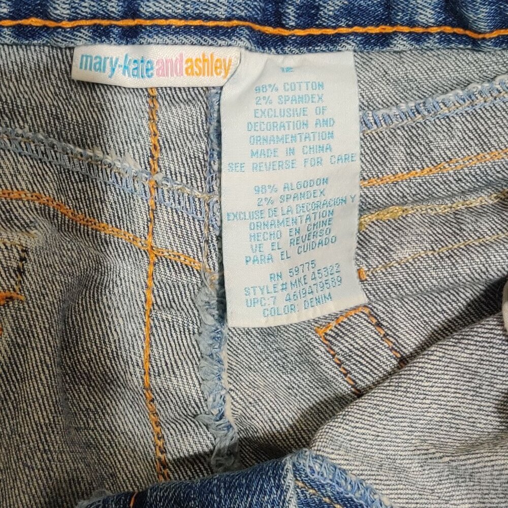 Mary Kate Ashley 12 Big Girls Vintage Y2K Patchwork Distressed Flare Jeans Denim - Picture 7 of 7